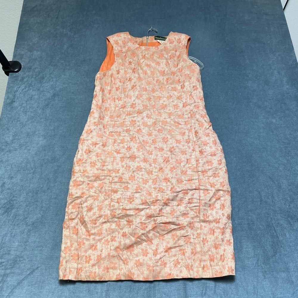 Harve Benard By Benard Holtzman Mini Dress Womens 12 Orange Sleeveless Floral